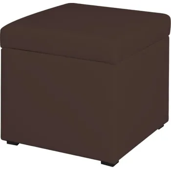 Taburet Taburet ekokůže s úložným prostorem hnědý KOSTKA