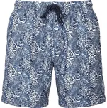 WOMBAT® Pánské koupací šortky - Bílá / tmavě modrá / leaf | S