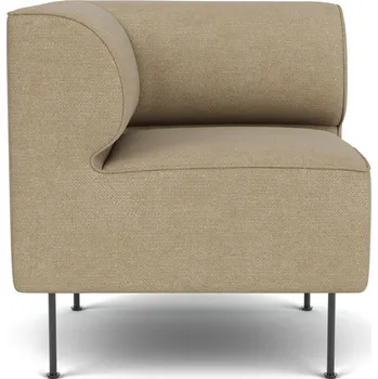 Úložný box Audo Copenhagen, Levý rohový modul Eave Bouclé na černých ocelových nožkách 75 x 75 cm béžový - Formadore