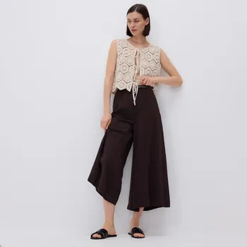 Dámské kalhoty Reserved - Kalhoty culotte z modalu - tmavě hnědá - YT331-89X - YT331-89X-L