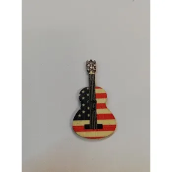 Knoflík Dřevěný knoflík lakovaný kytara č.5