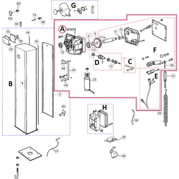 WA04 převodovka s motorem 24V kompletní pro WIL4 a OPEN4000