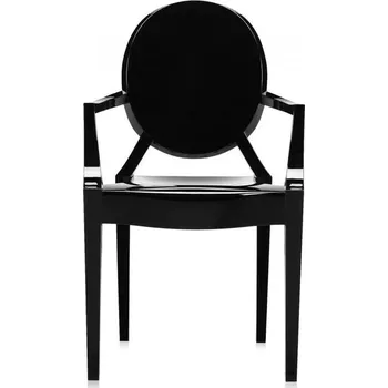 Jídelní židle Kartell, Židle Lou Lou Ghost neprůhledná leskle černá - Formadore