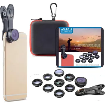 Objektiv Sada objektivů Apexel s klipem pro mobilní telefony 10 v 1