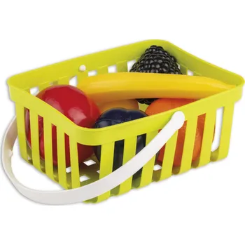 plyšák Androni Nákupní košík s ovocem - 6 kusů, zelený