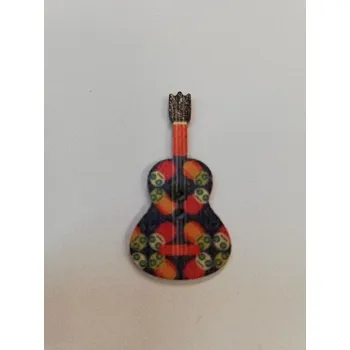 Knoflík Dřevěný knoflík lakovaný kytara č.3