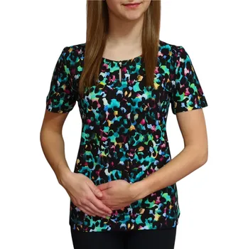 Dámská halenka Halenka Sabatti černá s barevným vzorem +kov Velikosti Sabatti: 50