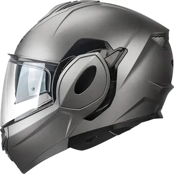 Helma na motorku KV55 SOLID - překlopná šedá moto přilba KAPPA - 56 S