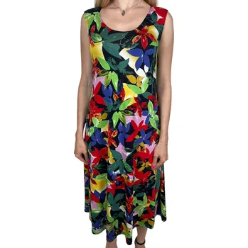 Dámské šaty A Dámské červené letní šaty ERIKA Barva: Červená, Velikost: L