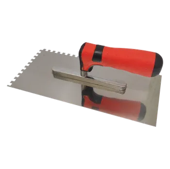 Zdenické nářadí Toptrade Hladítko nerezové, s pogumovanou rukojetí, zub 8 mm, 270×130 mm, profi