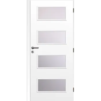 Interiérové dveře Solodoor Dveře fólie SMART 17 bílá 90 P oblá hrana boční sklo satinato