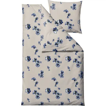 Povlečení Södahl, Povlečení Flora s povlakem na polštář 60 x 63 cm zapínání na zip 140 x 220 cm béžovo-modré - Formadore