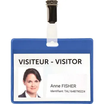 Set školních potřeb djois jmenovka, PVC, 82,5 x 103 mm, modrá, 25 ks