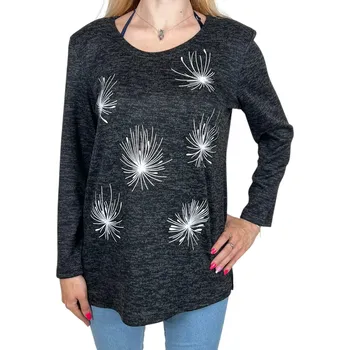 Dámská halenka Exclusive Dámská halenka s dlouhým rukávem EMILIE Barva: Černá, Velikost: 2XL