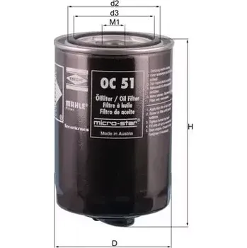 Olejový filtr MAHLE Olejový filtr MAO OC 51 OF