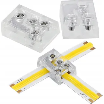 LED páska Berge Univerzální konektor pro COB 8mm LED pásek, rovný úhlový T