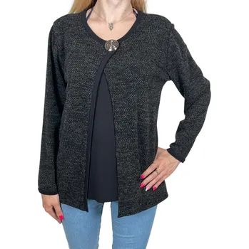 Fashion Dámská halenka s dlouhým rukávem HALINA Barva: Černá, Velikost: M