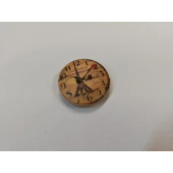 Knoflík Dřevěný knoflík lakovaný ciferník č.5