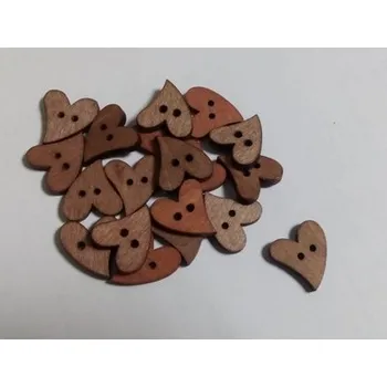 Knoflík Dřevěný knoflík výřez - srdce hnědé