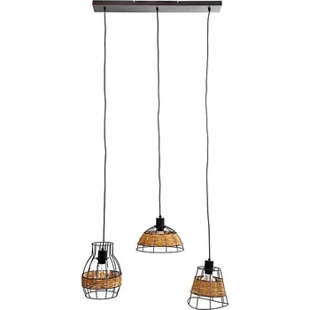 Lustr na lanku TUNIS 4xE27/40W/230V černá/hnědá