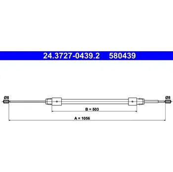 Autodíl ATE Tažné lanko - parkovací brzda AT 580439