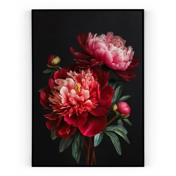 Plakát Plakát / Obraz Květ Pivoňky 30 x 40 cm Pololesklý saténový papír S bílým okrajem