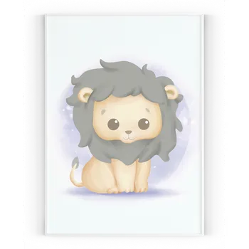 Plakát Plakát / Obraz Lev Pololesklý saténový papír A4 - 21 x 29,7 cm