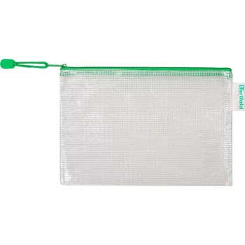 Set školních potřeb djois obálka se zipem, A6, PVC síťovina, zelená, 8 ks