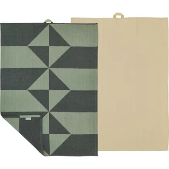 Södahl, Kuchyňské utěrky Twist 50 x 70 cm zeleno-béžové 2 ks - Formadore