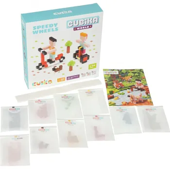plyšák CUBIKA 15290 Pixel "Rychlá kola" - dřevěná 3D stavebnice 200 kostiček