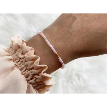 Náramek Sadré Náramek z korálků světle růžový