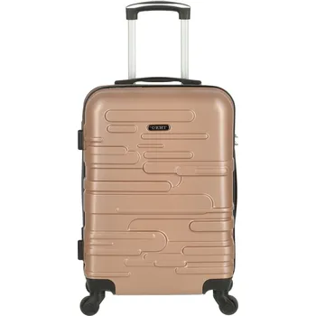 Cestovní plastový kufr Ormi Basil velikost S, zlatorůžový