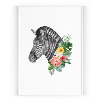 Plakát Plakát / Obraz Zebra Pololesklý saténový papír A4 - 21 x 29,7 cm