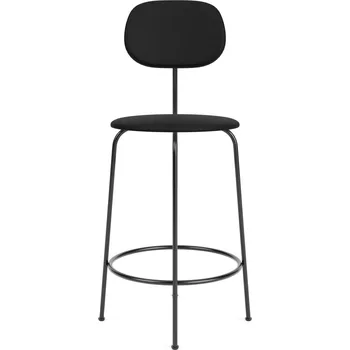 Barová židle Audo Copenhagen, Barová židle s opěradlem Afteroom Plus kožená 97 cm černá - Formadore