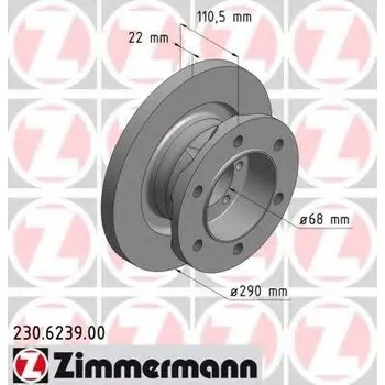 Brzdový kotouč ZIMMERMANN Brzdový kotouč - 290 mm ZIM 230.6239.00