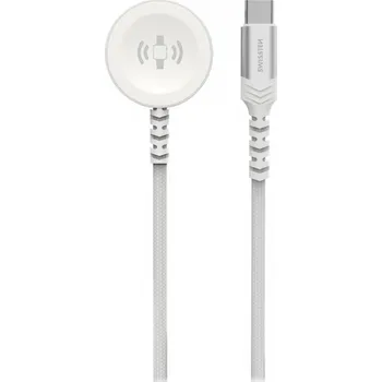 Datový kabel Swissten opletený magnetický kabel pro apple watch kovový, usb-c 1.2 m bílý