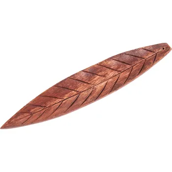 Vonná tyčinka Mani Bhadra Mani Bhadra Stojánek na vonné tyčinky Hnědý list Dřevo mango, 28 cm