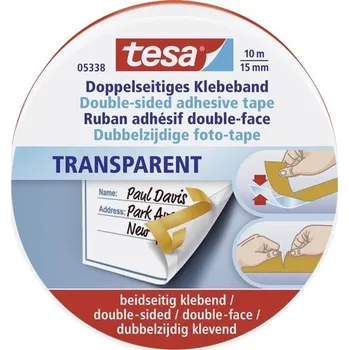 Lepicí páska TESA oboustranná lepicí páska průhledná 10m x 15mm