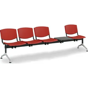 Lavice do čekárny plastová Smile Biedrax LC9982CV - podnož leštěný hliník