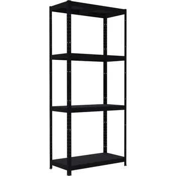 Dílenský regál Kovový regál do technické místnosti Biedrax 40 x 90 x 180 cm, černý - 4 police kovové