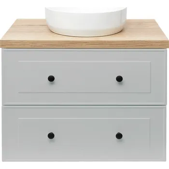 Šatní skříň Naturel Koupelnová skříňka s umyvadlem Forli 80x53x46 cm šedá mat FORLI80GMD