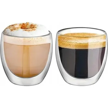 HRNEK S DVOJITÝMI STĚNAMI SADA 2 SKLENIC NA LATTE CAPPUCCINO 250ml 2 ks