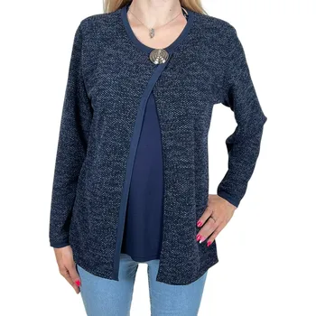 Dámská halenka Fashion Dámská halenka s dlouhým rukávem HALINA Barva: Modrá, Velikost: M