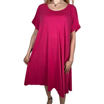 Dámské šaty La maijo Dámské nadměrné šaty LOZA Barva: Růžová, Velikost: 6XL-7XL