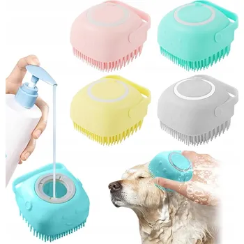 Obraz SILIKONOVÁ ČISTIČKA NA MYTÍ PSA A KOČKY S DÁVKOVAČEM NA ŠAMPON