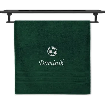 Ručník Ručník se jménem NA PŘÁNÍ tmavě zelený 50x100 Fotbalový míč