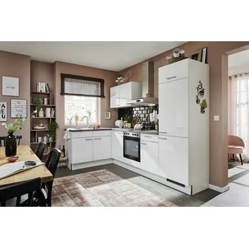 Kuchyňská linka Kuchyňská linka se spotřebiči, dřezem a dřezovou baterií Naturel 440x60x92 cm lesk bílá lesklá 503PKW544011R