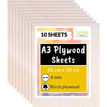 Překližka Creative Deco A3 Překližka Březová 4mm 10ks Laser CNC Modelářství