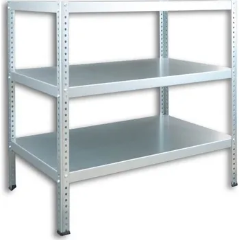 Dílenský regál Biedrax Šroubovaný regál do technické místnosti Biedrax, pozinkovaný - 45 x 100 x 100 cm, 3 police