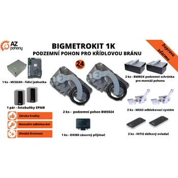 BigMetroKit - podzemní pohony pro křídlové brány